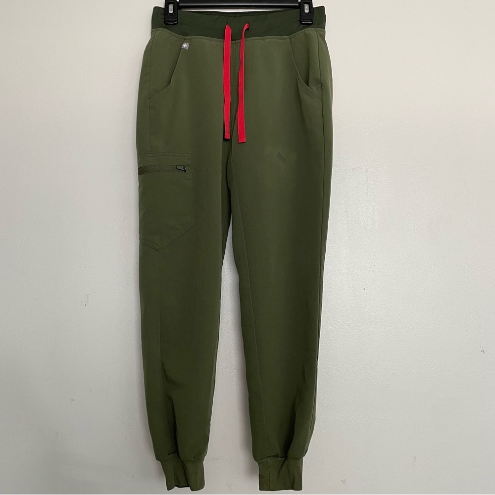Women’s FIGS Zamora Jogger Scrub Pants Dark Olive 2042 Size XS
